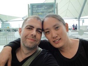 DSC00107 Soon & Rasmus i Heathrow