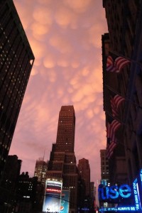 Fantastisk himmel over NY